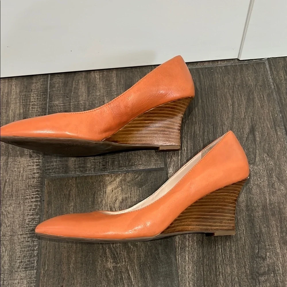 Franco Sarto Orange Wedge Pointy Toe Heel Sz 6.5